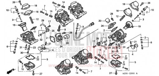 CARBURATEUR (PIECES CONSTITUTIVES) GL1500C2 de 2002